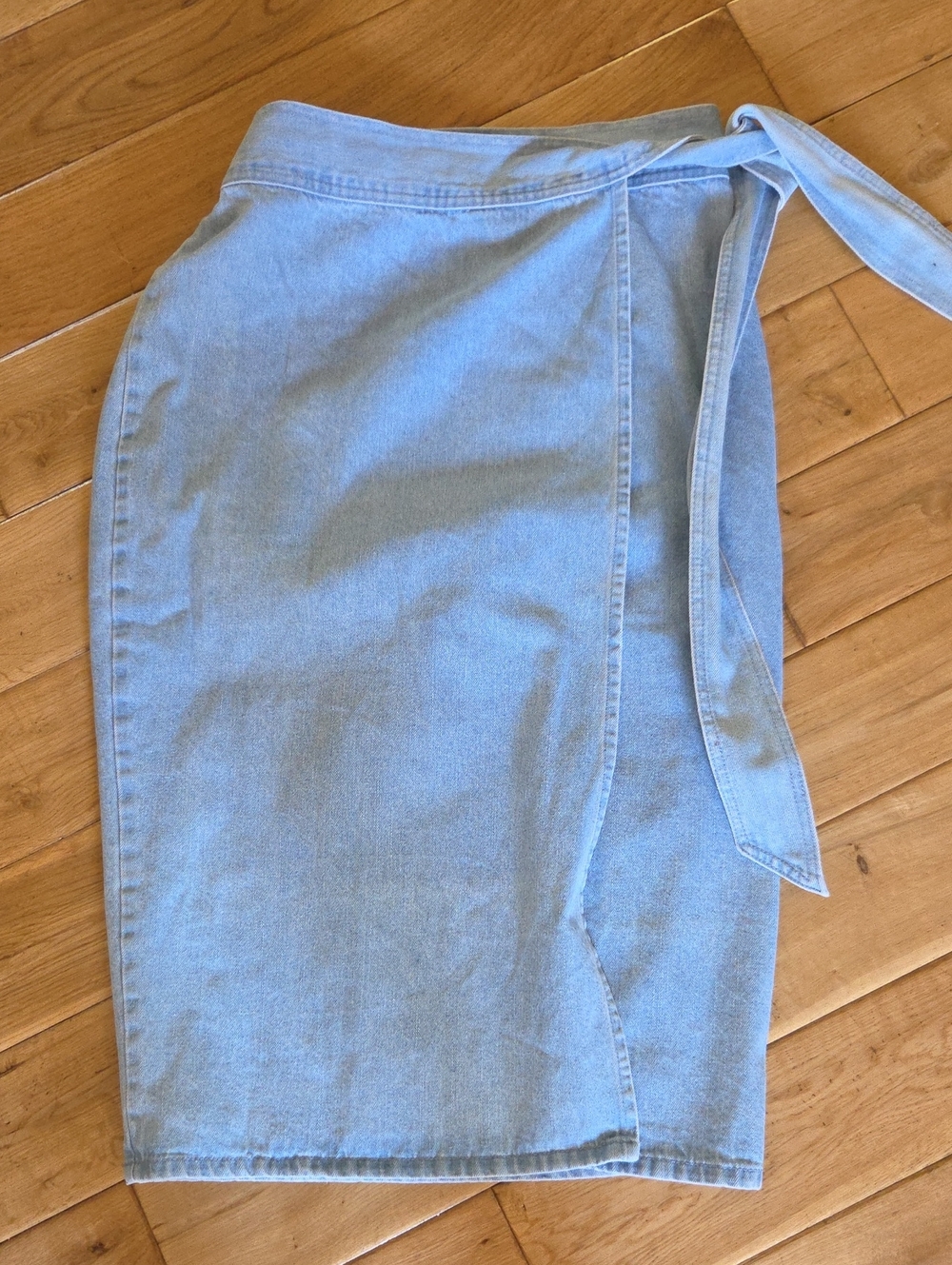Never Fully Dressed Light Blue Wrap Midi Skirt